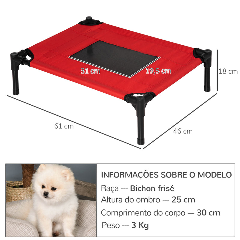 Cama para Animais de Estimação Tecido Cinzento 64x46x18 cm