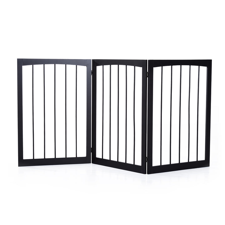 Barreira de Segurança Dobrável de 3 Painéis Portátil para Animais de Estimação 160x76 cm para Portas Escadas Corredores Castanho
