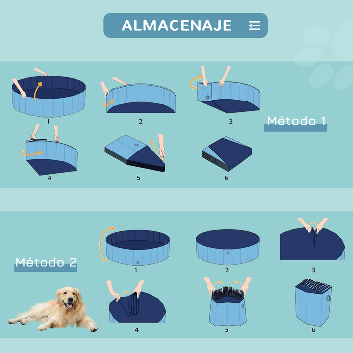 Banheira dobrável para cães piscina para animais de estimação PVC antiderrapante resistente ao desgaste Adequado para interior e exterior Ø140x30cm azul
