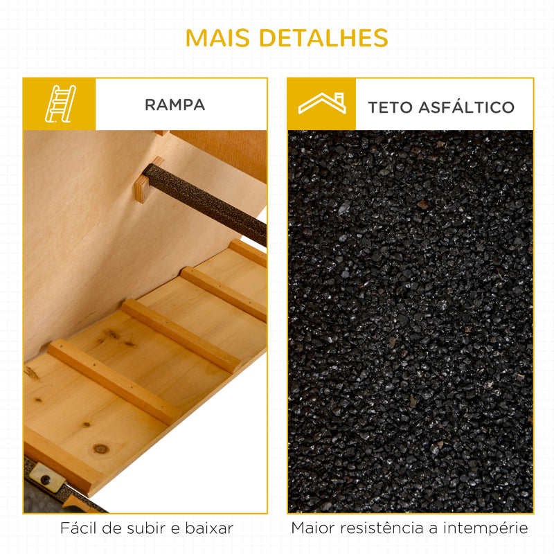 Coelheira de Exterior de Madeira para Animais Pequenos 2 Níveis com Rampa Bandeja Removível Portas com Fechaduras 89,5x45x81 cm Madeira e Cinza