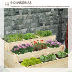 Caixa de Plantio de Madeira de 3 Níveis Horta Vertical em Escada com Malha Geotextil para Cultivos de Plantas Flores para Jardim Terraço Exterior 117x100x54cm Natural