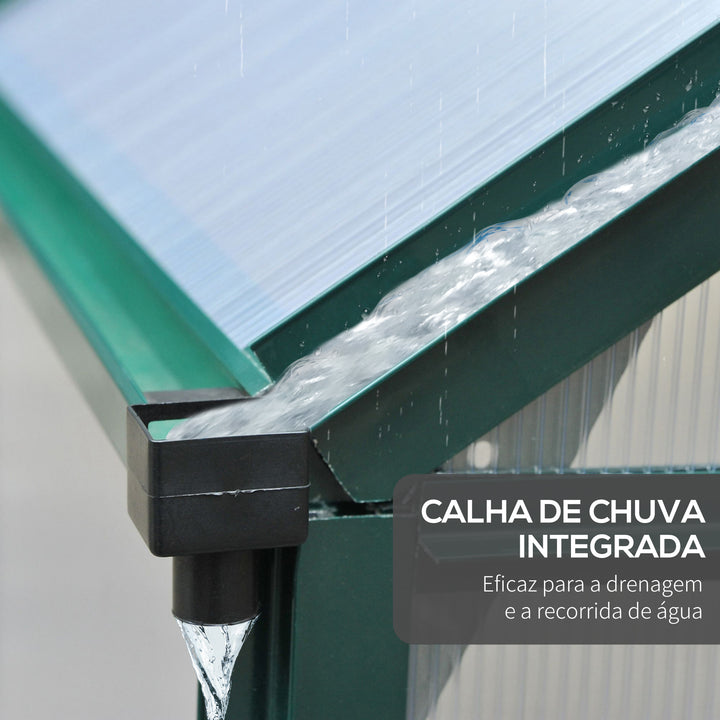 Estufa de Jardim 2x2,m de Policarbonato e Alumínio Estufa com Clarabóia Proteção UV 30 e Base 3,65 m² para Vasos Cultivos de Plantas e Flores Transparente