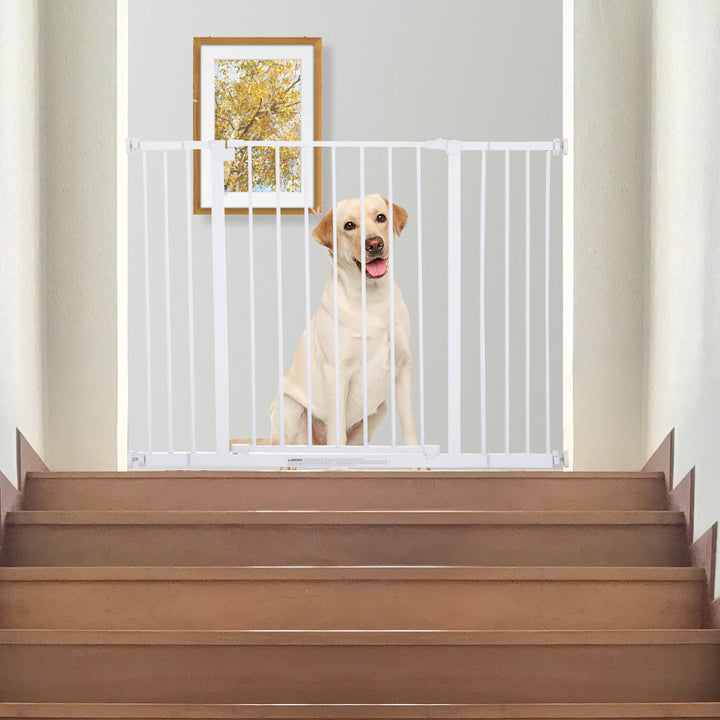 Barreira para Animais Barreira de Segurança Extensível Portas e escadas metálicas para cães e bebês Barreira de Porta 72-107x76cm