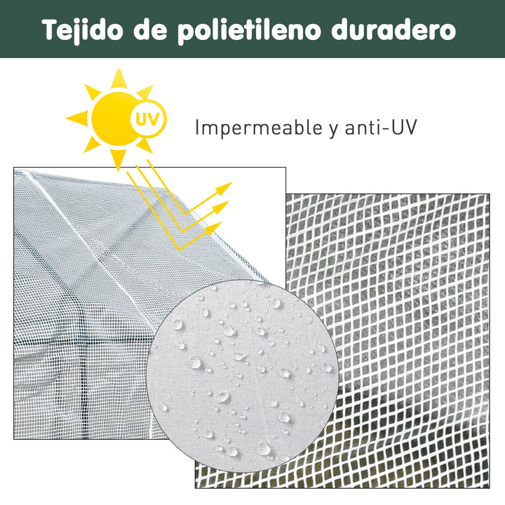 Estufa com prateleiras para flores, cultivo de plantas com porta zip resistente à água UV Malha PE 186x120x190cm