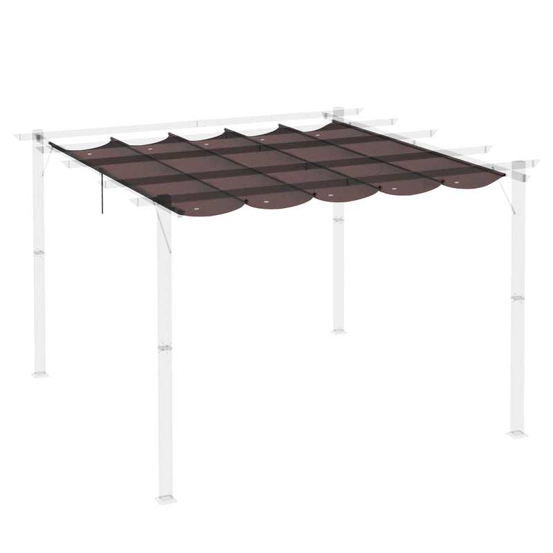 Cobertura para Pérgola 2,5x2,55cm Teto de Substituição Retrátil para Pérgola com 10 Orifícios de Drenagem Café