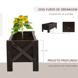 Floreira de madeira Canteiro de flores de jardim retangular com pernas Para Flores Plantas 100x36,5x36 cm Castanho