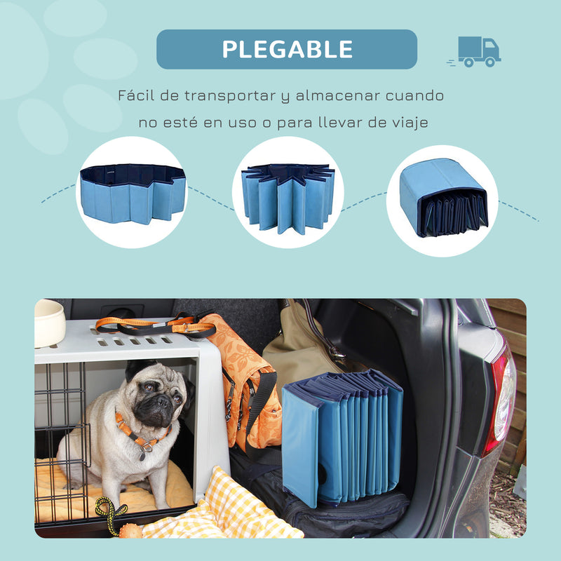 Banheira dobrável para cães piscina para animais de estimação PVC antiderrapante resistente ao desgaste Adequado para interior e exterior Ø140x30cm azul