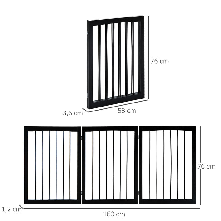 Barreira de Segurança Dobrável de 3 Painéis Portátil para Animais de Estimação 160x76 cm para Portas Escadas Corredores Castanho