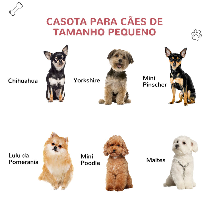 Casota para Cães com Porta Removível Base Elevada 3 Respiradouros e Janela Casota de Cães para Interior e Exterior 59x75x66cm Cinza e Vermelho
