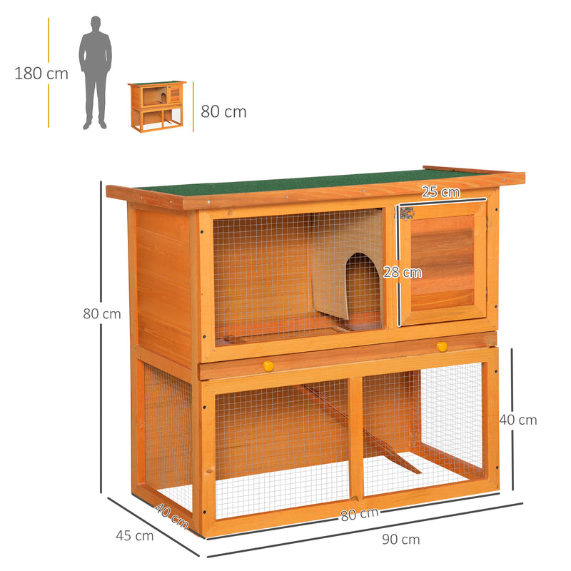 Coelheira de Madeira para pequenos animais de estimação fácil de limpar e montar Amarelo e verde 90x45x80 cm