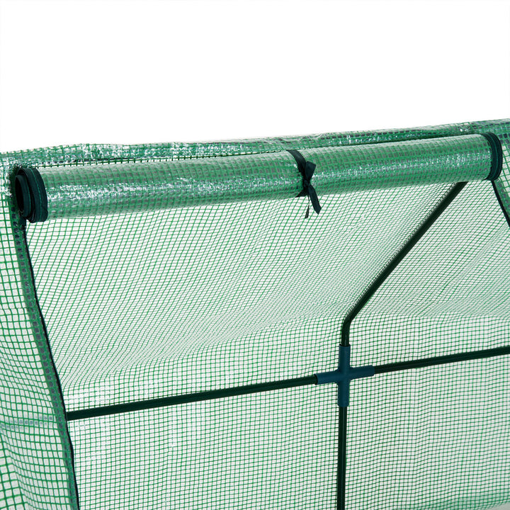 Estufa pequena com janelas - Cor verde - Tubos de aço e PE 140 g / m2 - 270x90x90cm