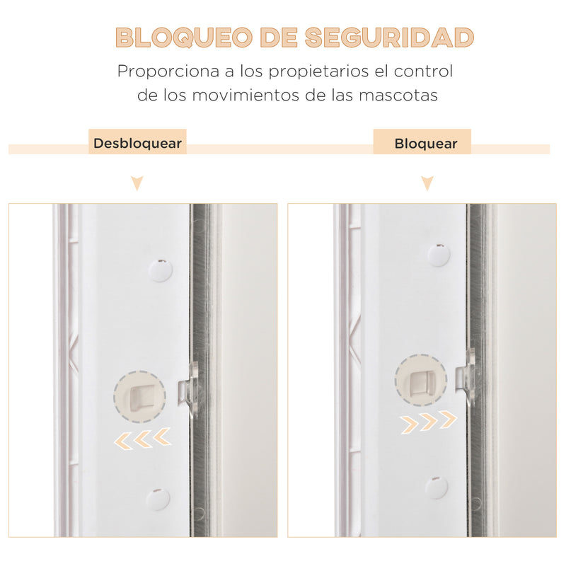 Porta para Cães e Gatos com Fechadura Magnética 2 Vias de Sistema de Bloqueio Porta para Animais de Estimação para Entrada e Saída Fácil de Instalar 31,5x5,5x39cm Branco