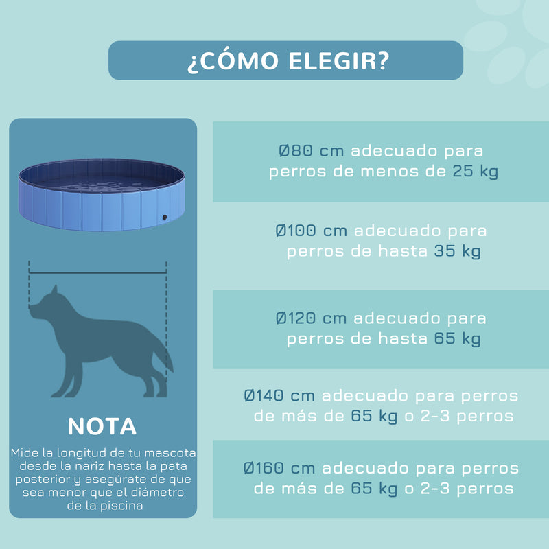 Banheira dobrável para cães piscina para animais de estimação PVC antiderrapante resistente ao desgaste Adequado para interior e exterior Ø140x30cm azul