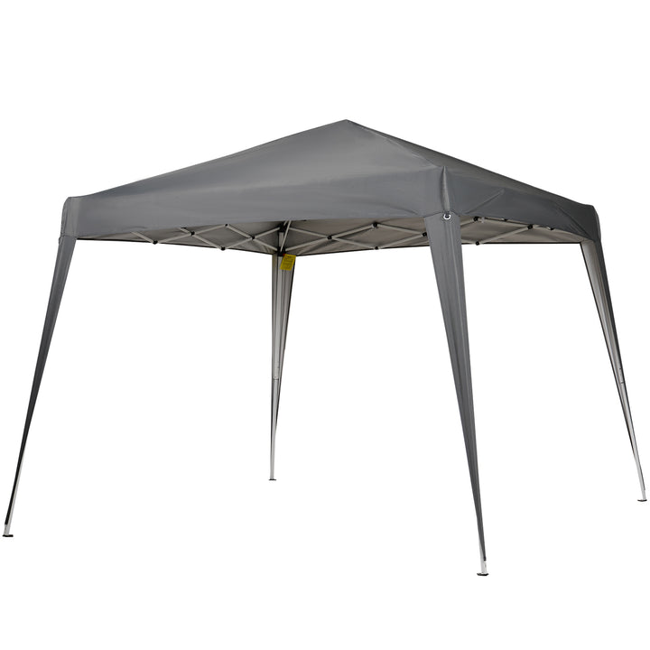 Tenda Dobrável 297x297x250 cm Tenda com Desenho Pop Up para Jardim Campismo Festas Eventos Aço e Oxford Cinza