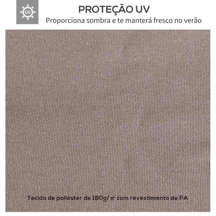 Toldo de Substituição de 3x3m para Pérgola de Jardim com 8 Orifícios de Drenagem e Ventilação Bege