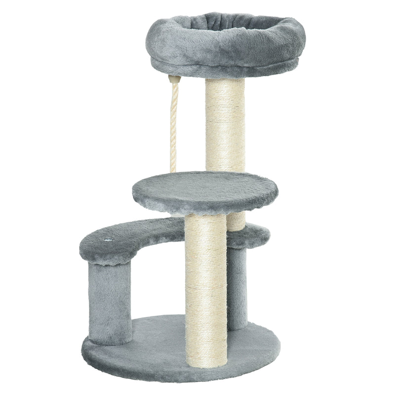 Árvore arranhador para Gatos com Cama de Pelúcia e Postes de Corda de Sisal ?40x65cm