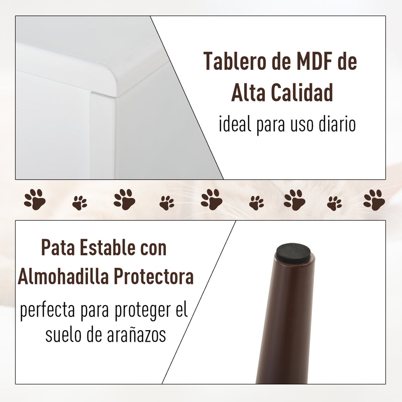 Caverna para gatos levantada semi-aberta com almofada acolchoada de pelúcia 49x34x49 cm Branco