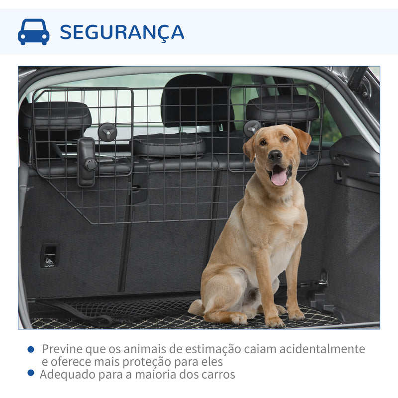 Grade de Segurança de Carro para Cães Universal Grade de Segurança para Cães com Largura Ajustável 90-120x40,5cm Preto