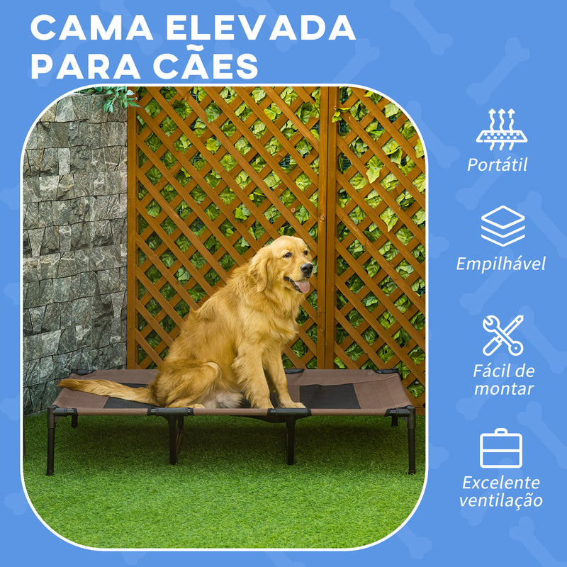 Cama para Animais de estimação Tela Cor de Café 122 x 92 x 23 cm