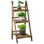 Suporte para Plantas de 3 Níveis Prateleira para Plantas Dobrável Suporte para Vasos de Madeira para Interior e Exterior 40x37x93 cm Madeira