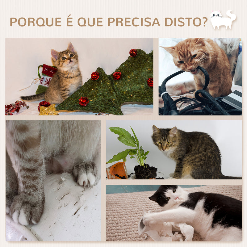 Prateleiras de Escalada para Gatos de Parede Conjunto de Prateleiras para Gatos 4 Peças com Rede Plataforma Semicircular Plataformas de Salto e Poste de Sisal Bege