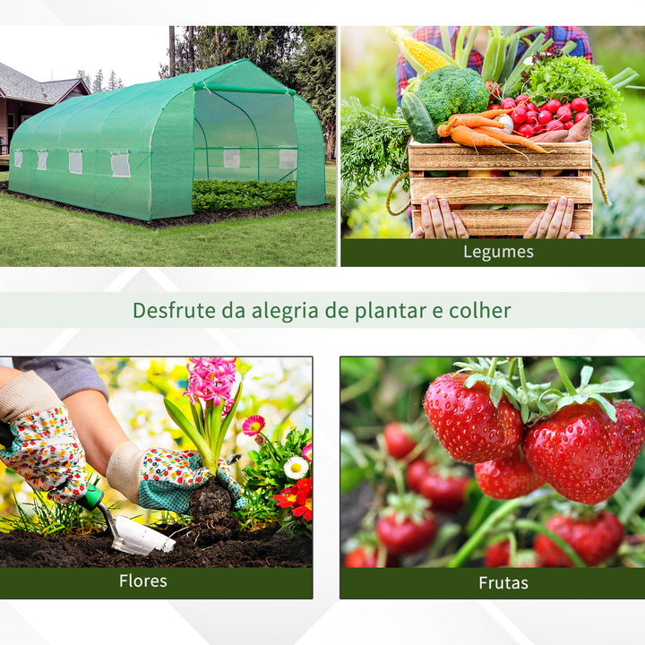 Estufa de Jardim ou Terraço para Cultivo de Plantas e Sementes – Cor verde -600x300x200cm
