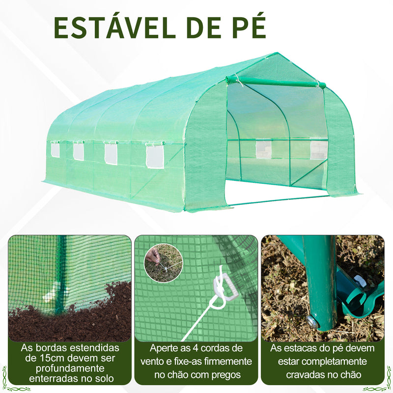 Estufa de Jardim ou Terraço para Cultivo de Plantas e Sementes – Cor verde -600x300x200cm