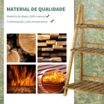 Suporte para Plantas de 3 Níveis Prateleira para Plantad Dobrável Suporte para Vasos de Madeira para Interior e Exterior 60x37x93 cm Madeira