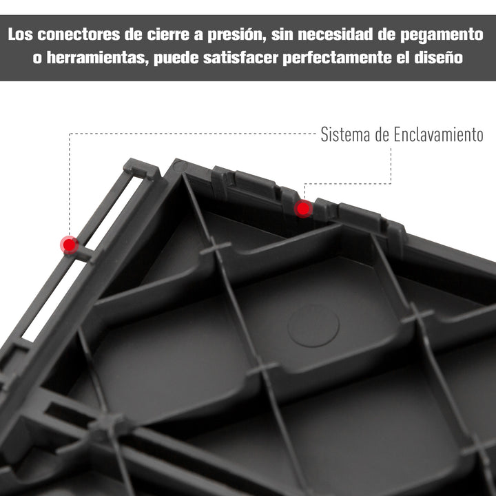 Pisos para áreas externas 30x30 Pacote de 9 peças Cobre 0,81 m² Preto