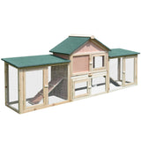 Gaiola de Exterior para Coelhos Casa para Pequenos Animais 210x45.5x84.5cm Madeira e Verde