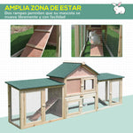 Gaiola de Exterior para Coelhos Casa para Pequenos Animais 210x45.5x84.5cm Madeira e Verde