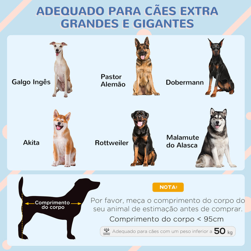 Casa para Cães com Cobertura Exterior 130x85x95 cm Cama Elevada para Animais de Estimação com Almofada e Janelas de Malha para Cães Grandes Cinza