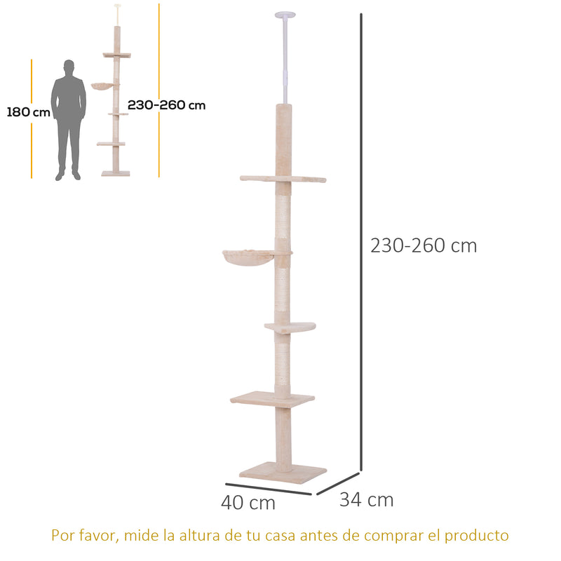 Árvores com Plataformas para Gatos arranhador para gatos Brinquedo para Gatos Carga de 15kg Bege