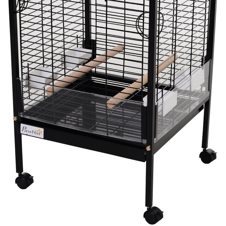 Gaiola metálica espaçosa para papagaios-canários Cotorra Papagaio com 4 rodas 54x54x151 21kg
