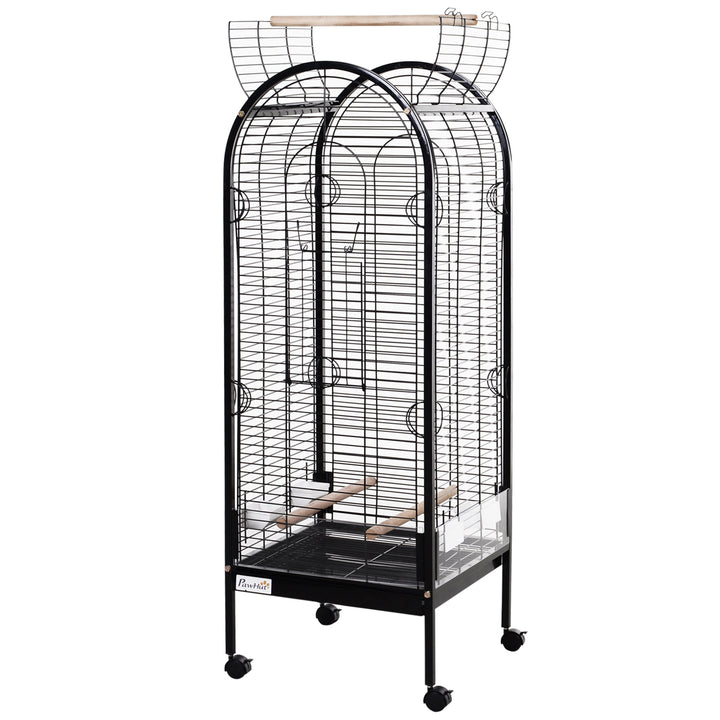 Gaiola metálica espaçosa para papagaios-canários Cotorra Papagaio com 4 rodas 54x54x151 21kg