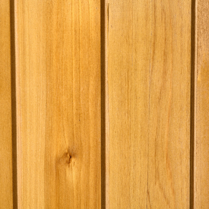 Abrigo de Jardim de Madeira 140x75x160cm Galpão para Armazenamento de Ferramentas com Prateleira Móvel e Ganchos Madeira Natural