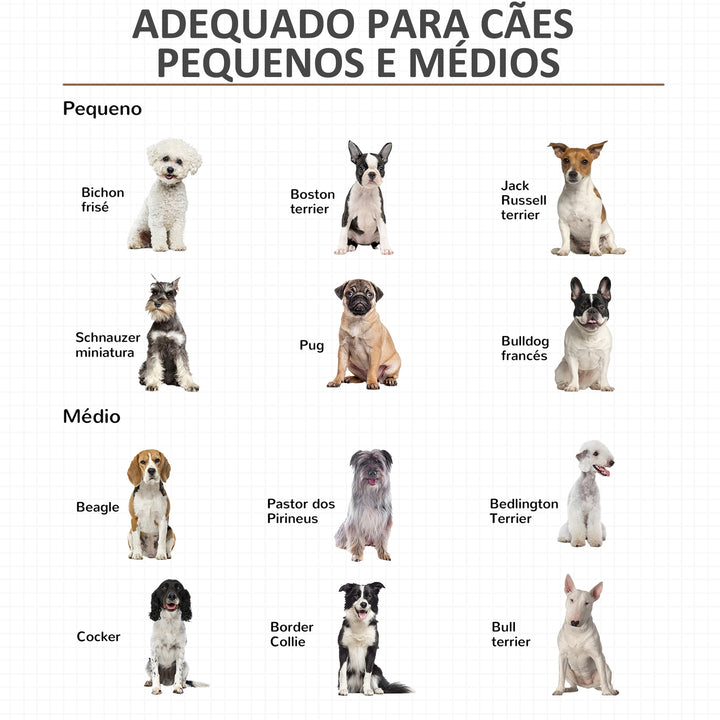 Gaiola para Cães de Madeira 86x60x70cm Gaiola para Cães com Bancada de Armazenamento Porta com Trave Pés Elevados Grade de Aço Branca