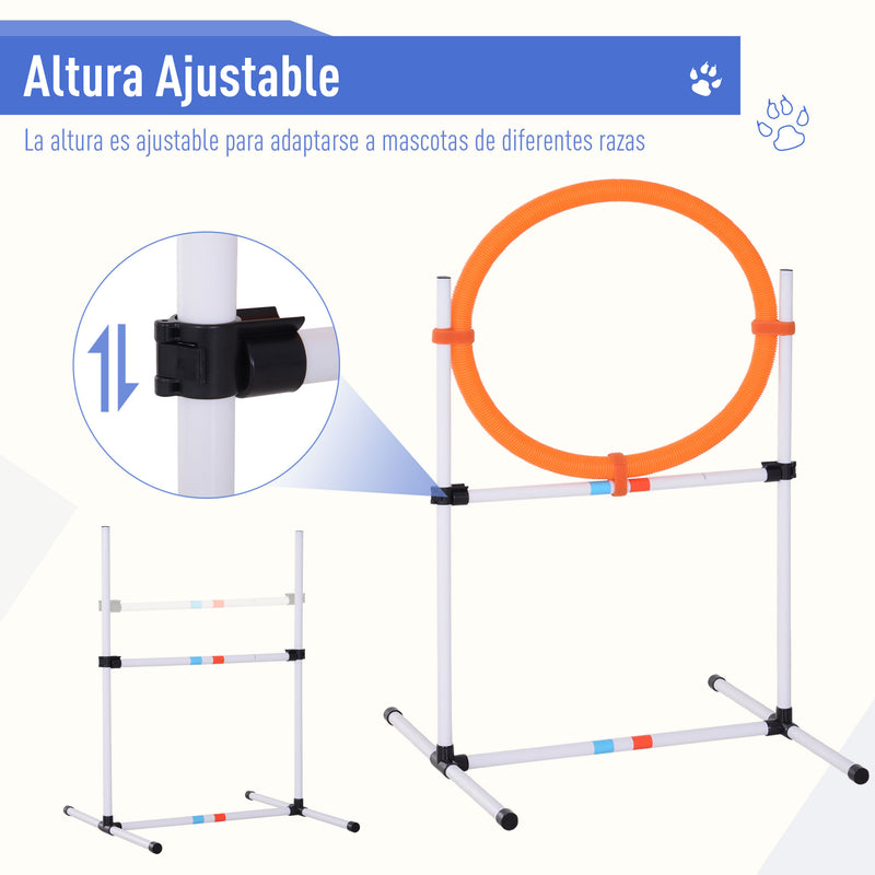 Conjunto de treino de agilidade para cães com bolsa de transporte incluída 74,5x66x91 cm Branco e laranja