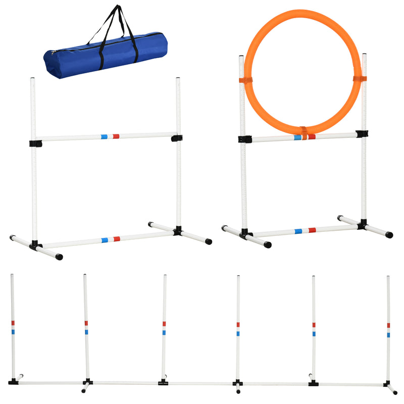 Conjunto de treino de agilidade para cães com bolsa de transporte incluída 74,5x66x91 cm Branco e laranja