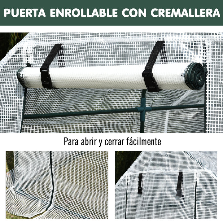 Estufa com prateleiras para flores, cultivo de plantas com porta zip resistente à água UV Malha PE 186x120x190cm