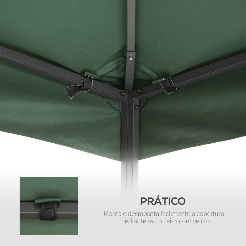 Toldo de Substituição 3x3m para Pérgolas Toldo de Substituição de Pérgolas de Jardim Verde