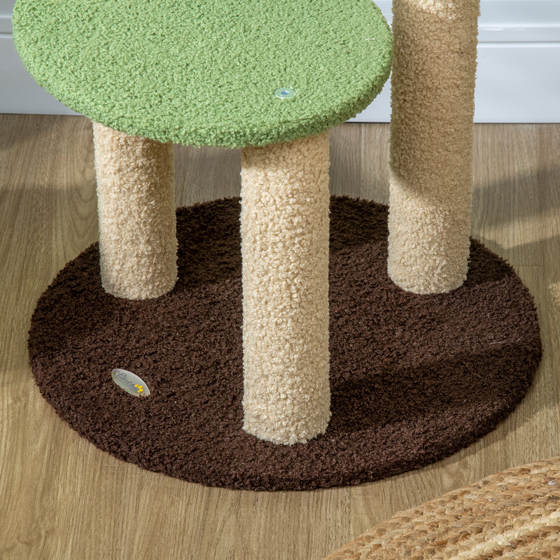 Árvore Arranhador para Gatos Altura 83cm Torre para Gato com Cama em Forma de Abacate Plataforma Postes de Sisal e Bola Suspensa Ø44x83cm Verde