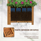 Floreira com Treliça de Madeira Caixa de Plantio com Suporte para Plantas Trepadeiras Cultivos de Plantas Flores Decoração 40x40x145cm Madeira