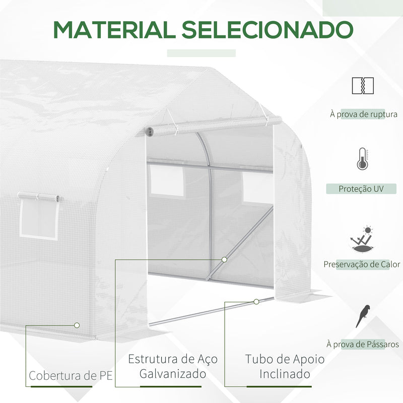 Estufa Plástico no jardim para plantas Branco 350x300x200cm