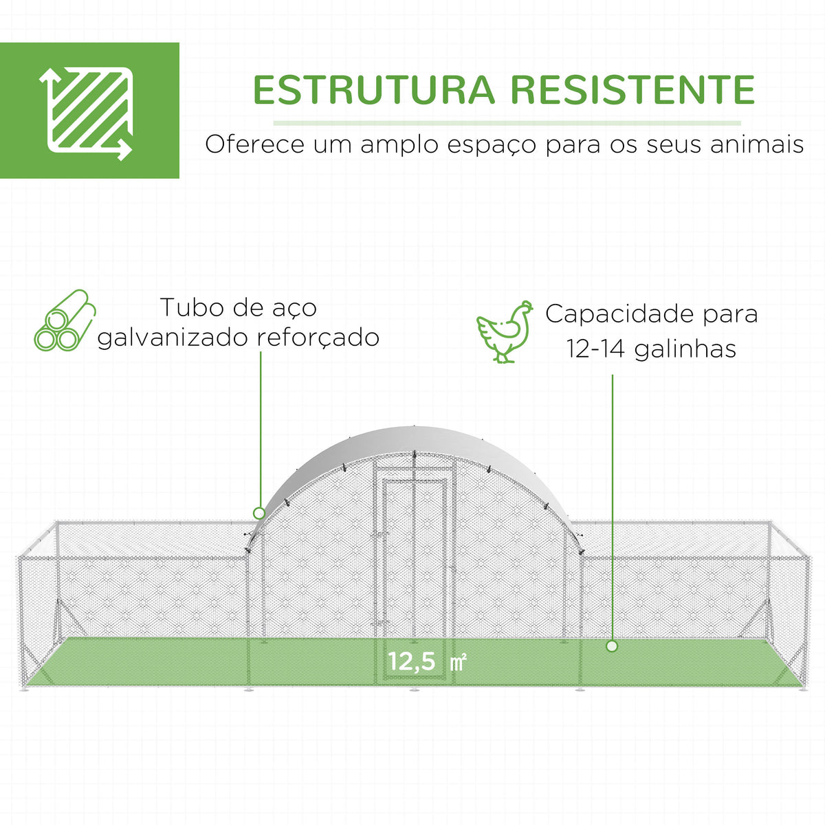 Galinheiro com Estrutura de Aço - Matérias-primas de aço e também