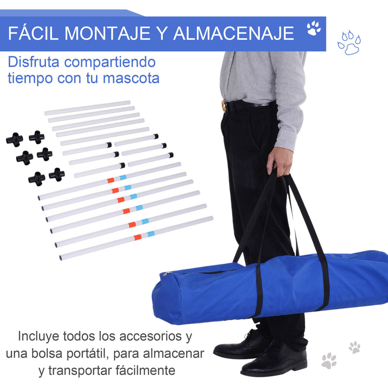 Conjunto de treino de agilidade para cães com bolsa de transporte incluída 74,5x66x91 cm Branco e laranja