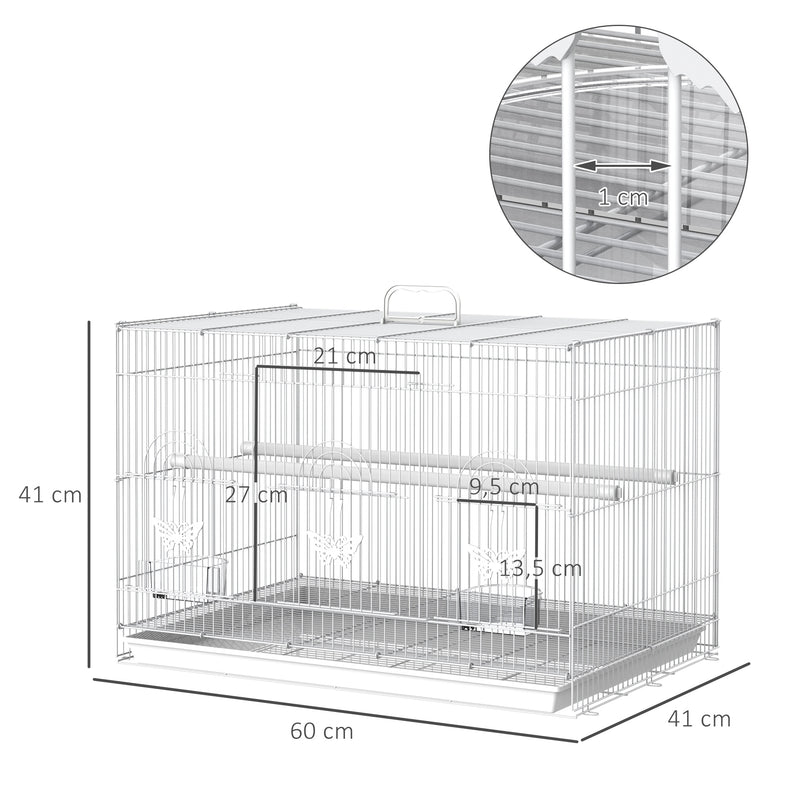 Gaiola Pássaros 60 x 41 x 41 cm Branco Ferro e PP