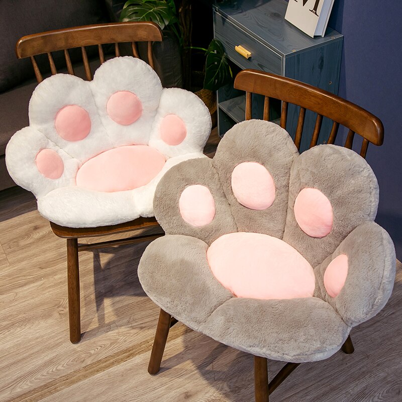 Almofada Pata de Gato de Peluche 70x60cm  - Perfeitas para Cadeira, Sofá e Decoração Conforto Adorável em Casa e no Escritório