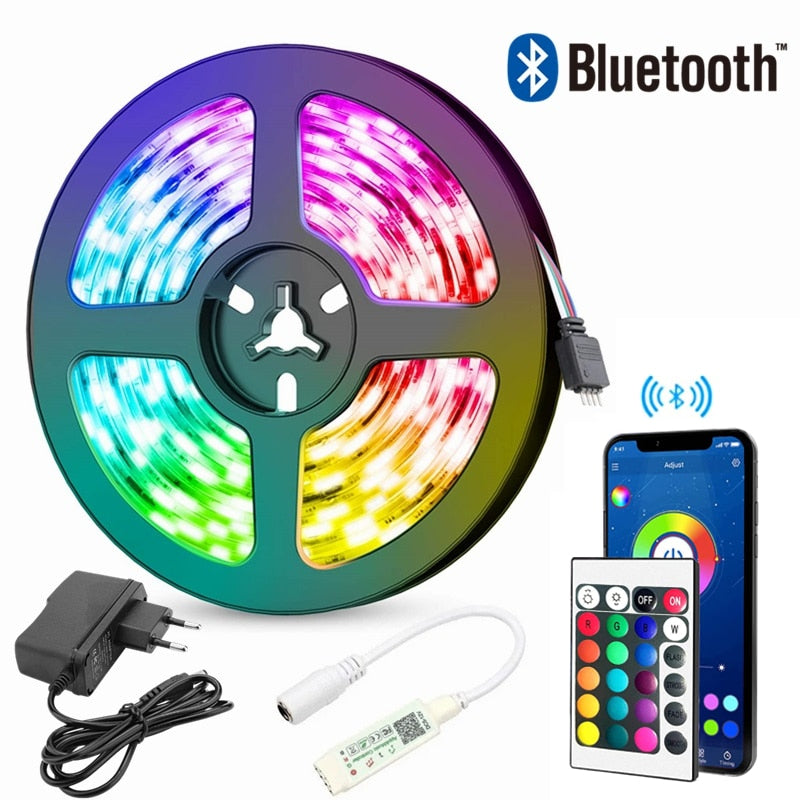 LED Light Strips Bluetooth WIFI Controller Flexible RGB 5050 Decoration BackLight Lamp Night Light Luminous String For Bedroom