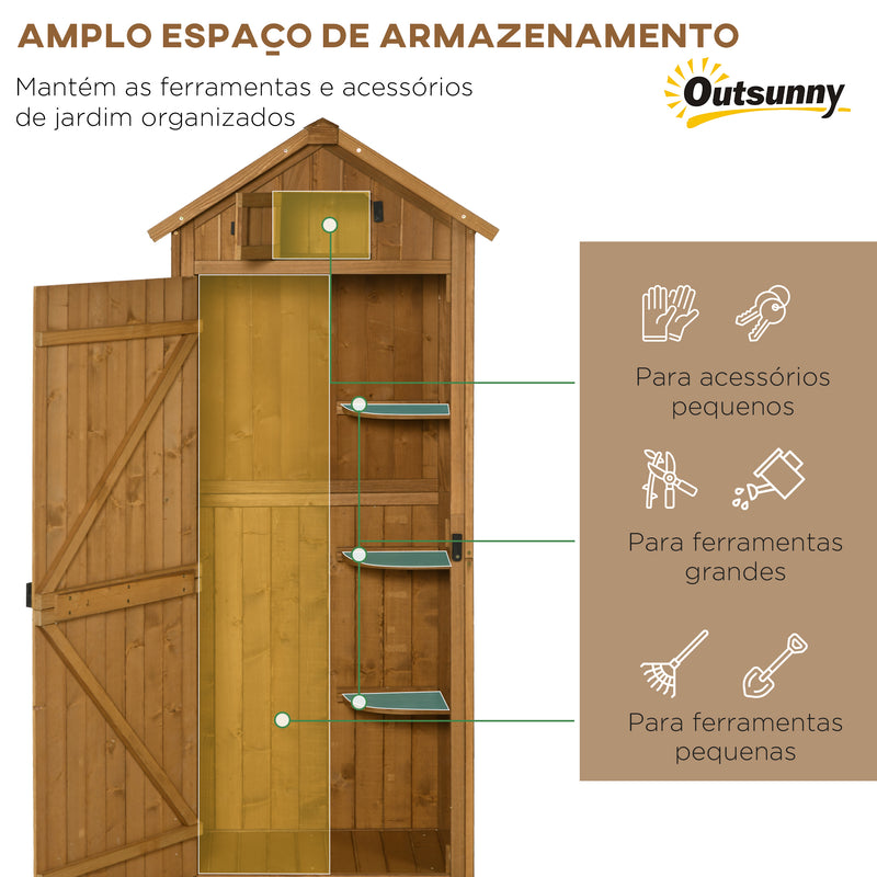 Armário de Jardim de Madeira 77x54,2x179 cm 0,3 m² Armário de Armazenamento de Ferramentas com 3 Prateleiras e 2 Portas com Fechadura para Pátio Varanda Madeira e Verde